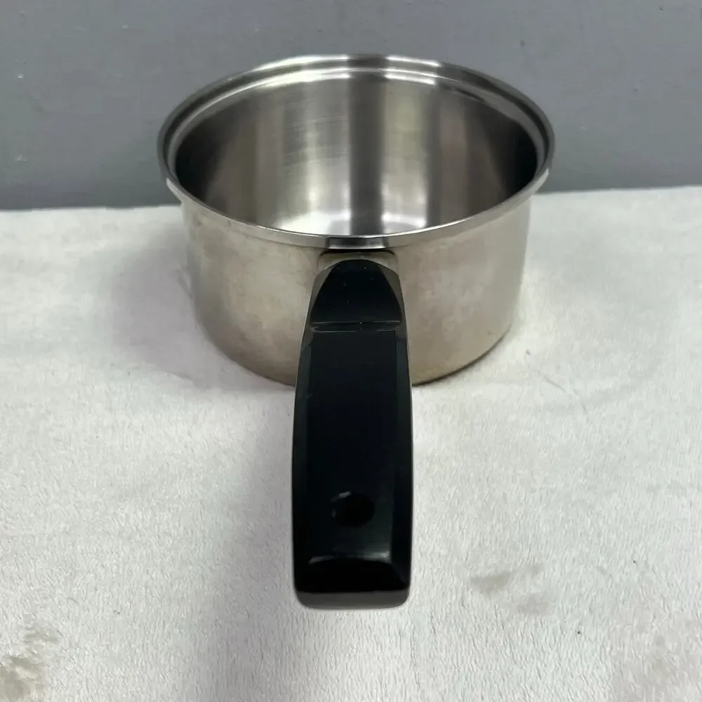 Vintage Sears 1 Qt Saucepan Heat Core Stainless Steel Long Handle USA 13028